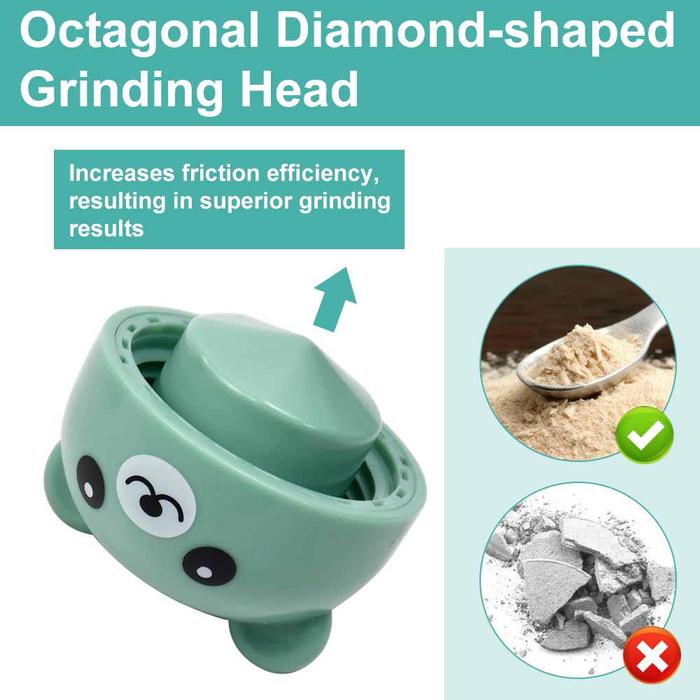 Tritapillole Smericio di Medicina Creativa a Forma di Orso Frantumatore Manuale per Compresse Macinino con Pillola Portatile, Schiaccia i Farmaci in Polvere Fine, Plastica Senza BPA
