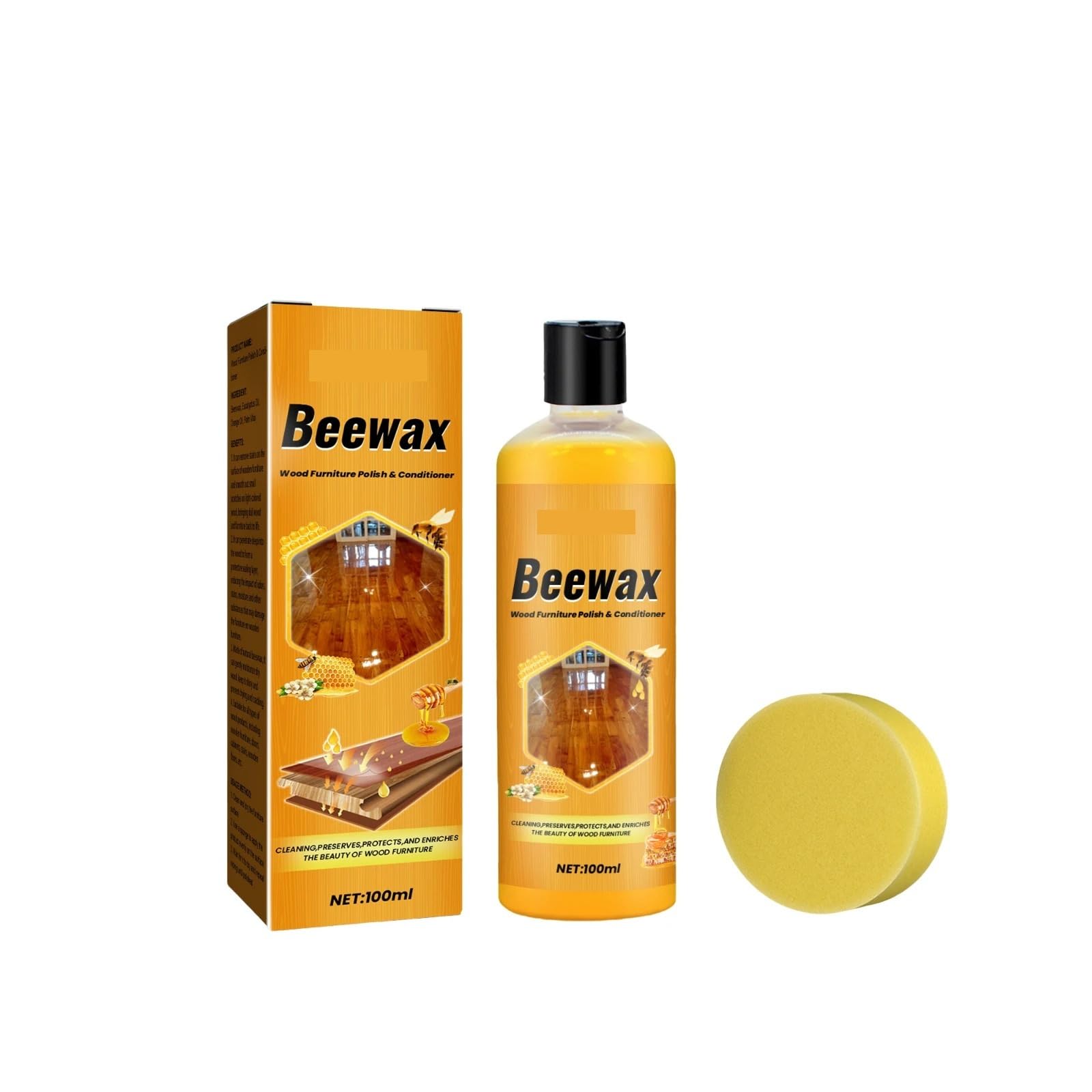 5 unidades de 100 ml de cera de abejas for pulir pisos de madera, multiusos, for muebles de madera, polvo, suciedad, manchas, limpiador abrillantador de madera.