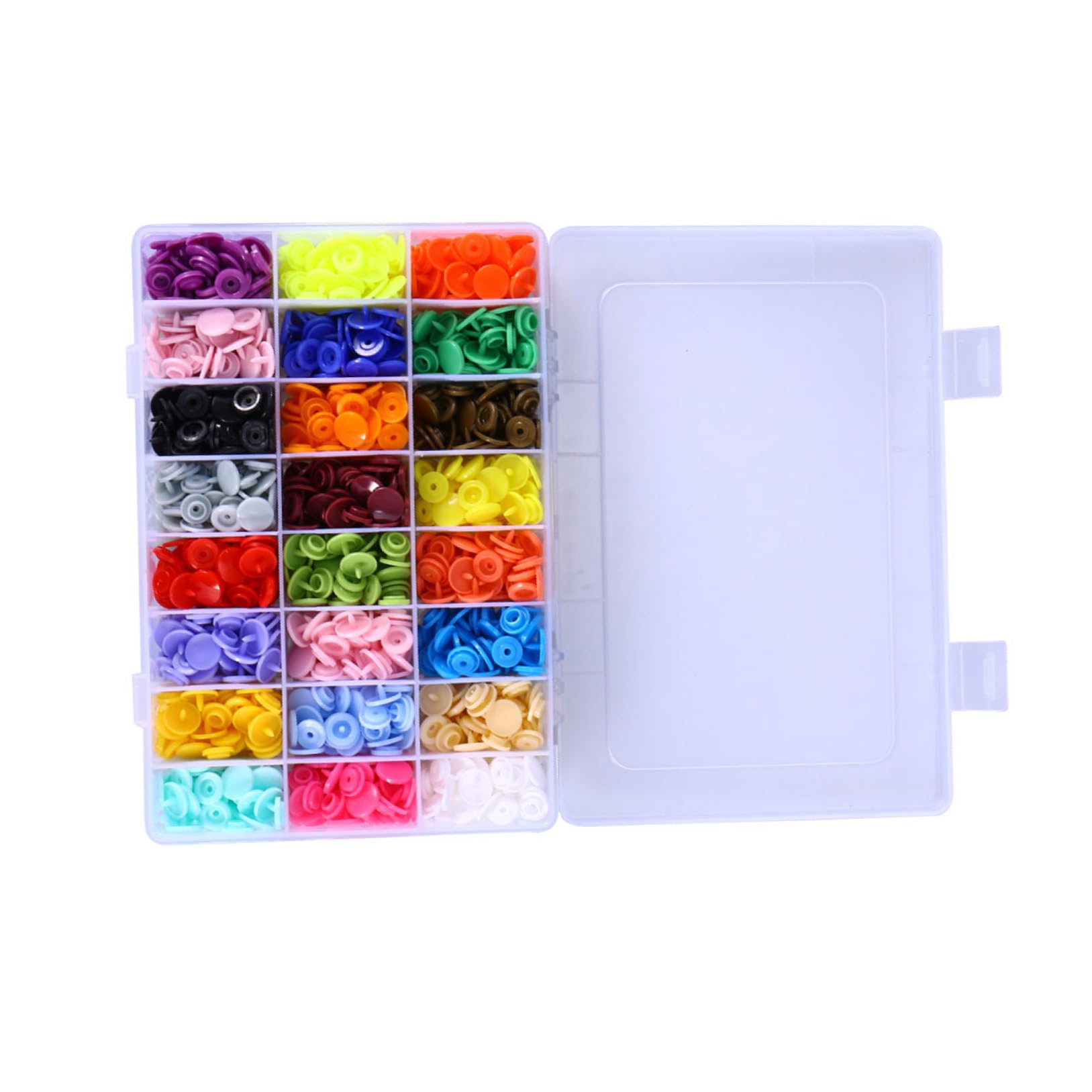 Boutons pression plastique colorés vêtements couture lot de 360 pièces