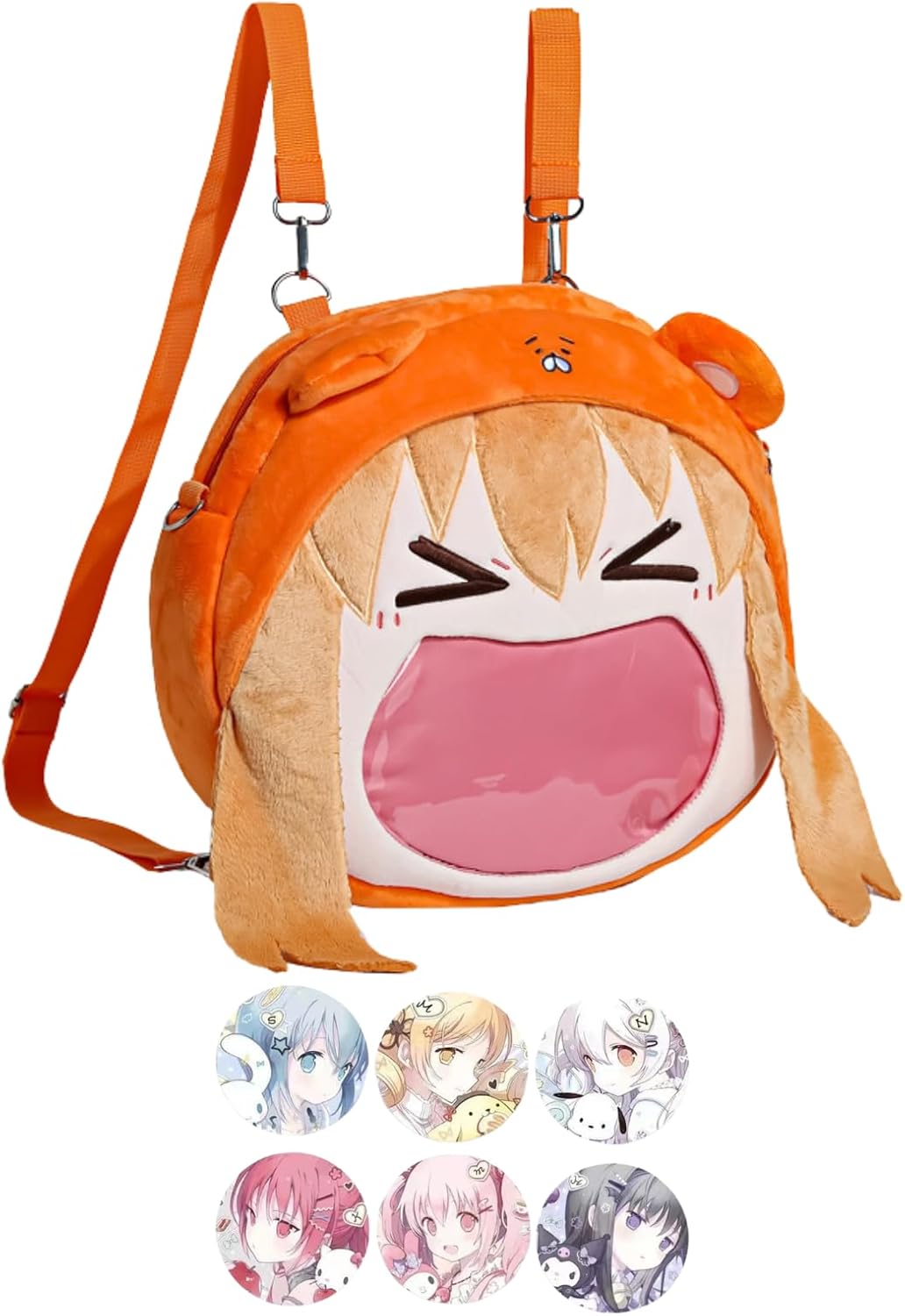 Kawaii Backpack with Kawaii Pin and Accessories, Comic-Con y2k Shoulder Bag Daypack cute Backpack Grunge Itabag Purse (Cat)