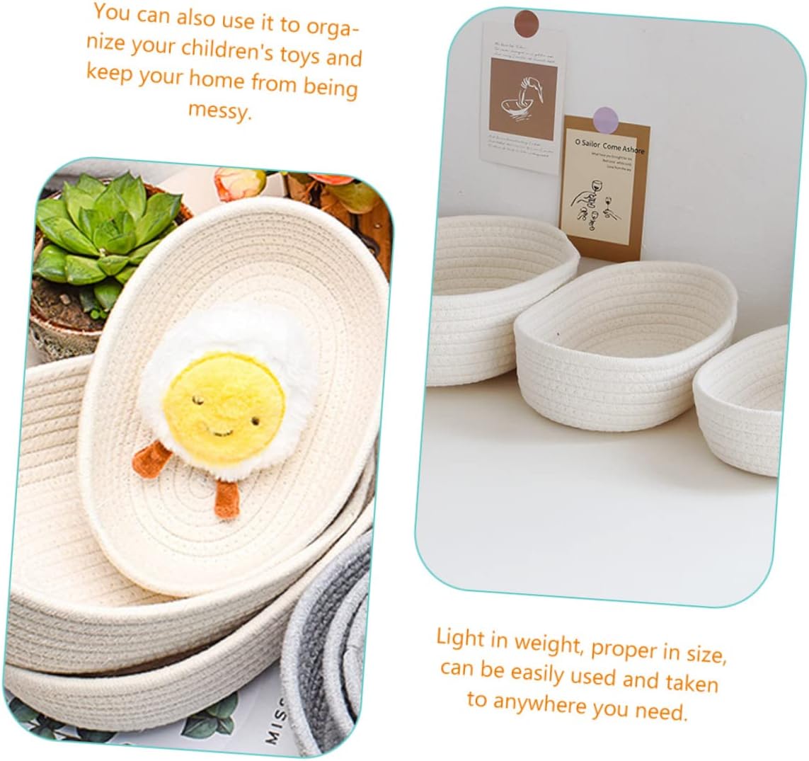 3pcs Handwoven Storage Baskets Large Storage Bin Rattan Basket Lid for Home Decor Toys Books Magazines