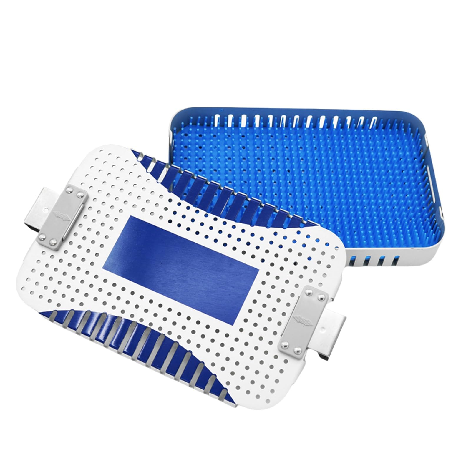 Caja desinfección aleación aluminio for almacenamiento,caja esterilización instrumental quirúrgico,resistente a altas temperaturas presiones,ideal for hospitales,laboratorios dentistas(23x15x3cm-Singl