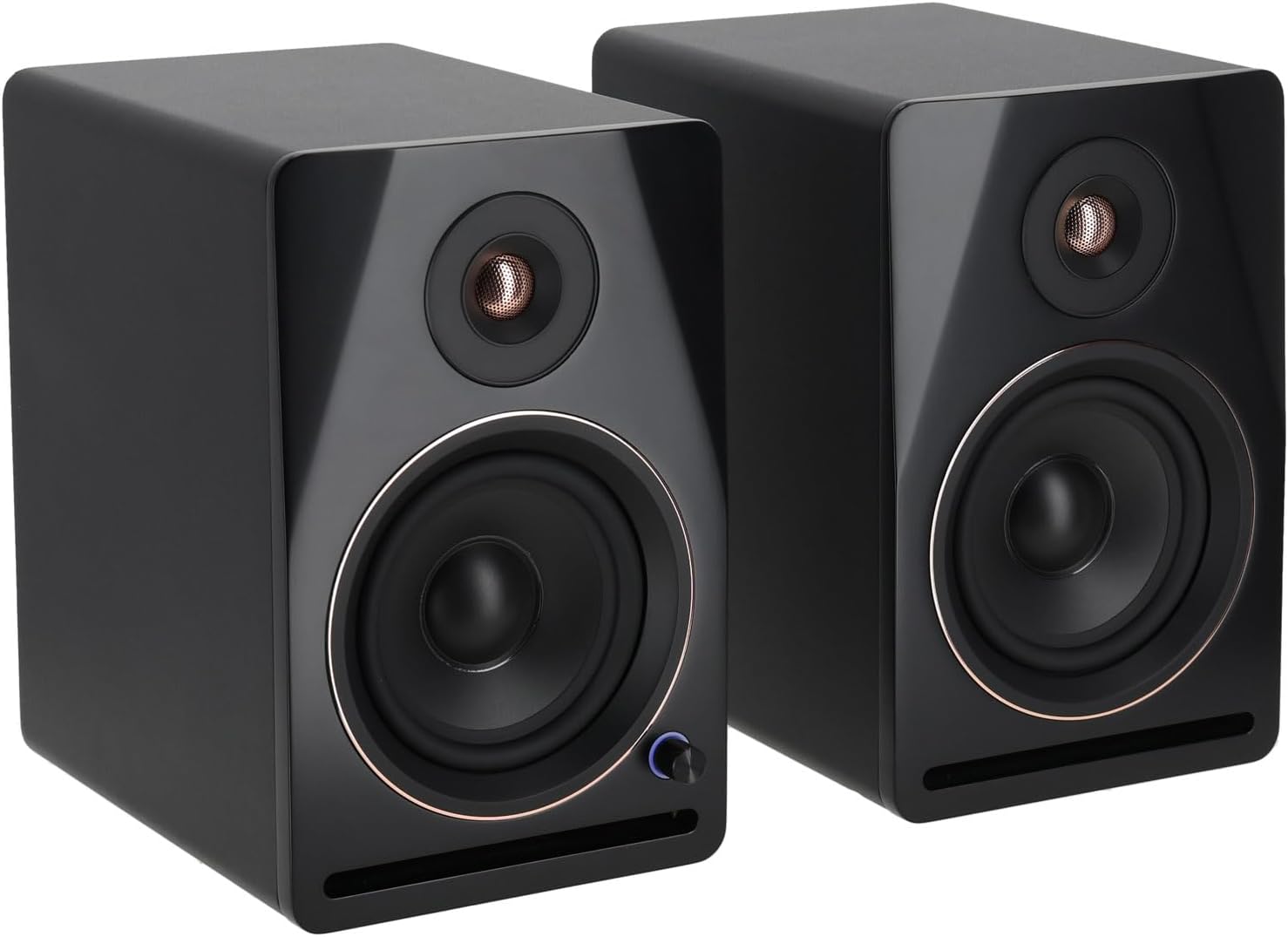 Rockville APM5B V2 5.25" Powered Studio Monitor Speakers Pair, Bluetooth, 80W RMS/320W Peak, Black