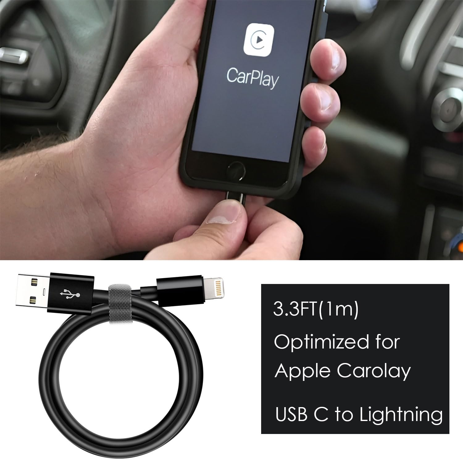 Amazon.com: Car Carplay Cable for iPhone 14, USB A to Lightning