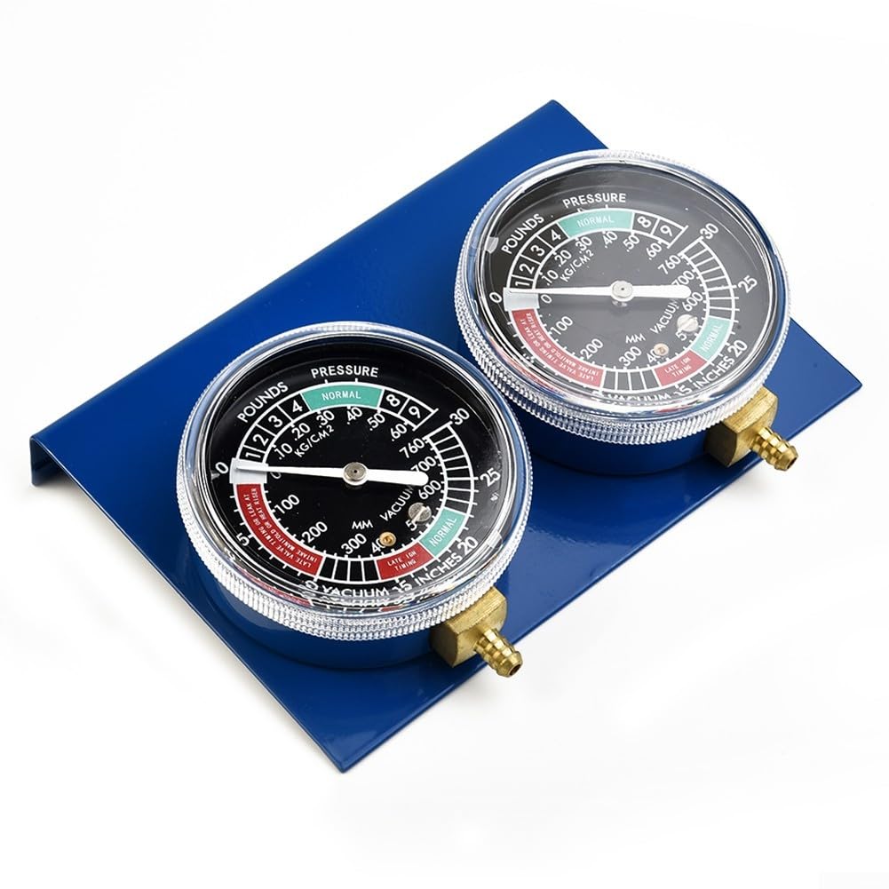 Unterdruckmesser Synchronisierer, verqaser Synchrontester für 2‑Zylinder Motorräder, robust, präzise Messung, Schlauchset, langlebig, Messingverlängerungen 65/180mm, Blau‑Schwarz