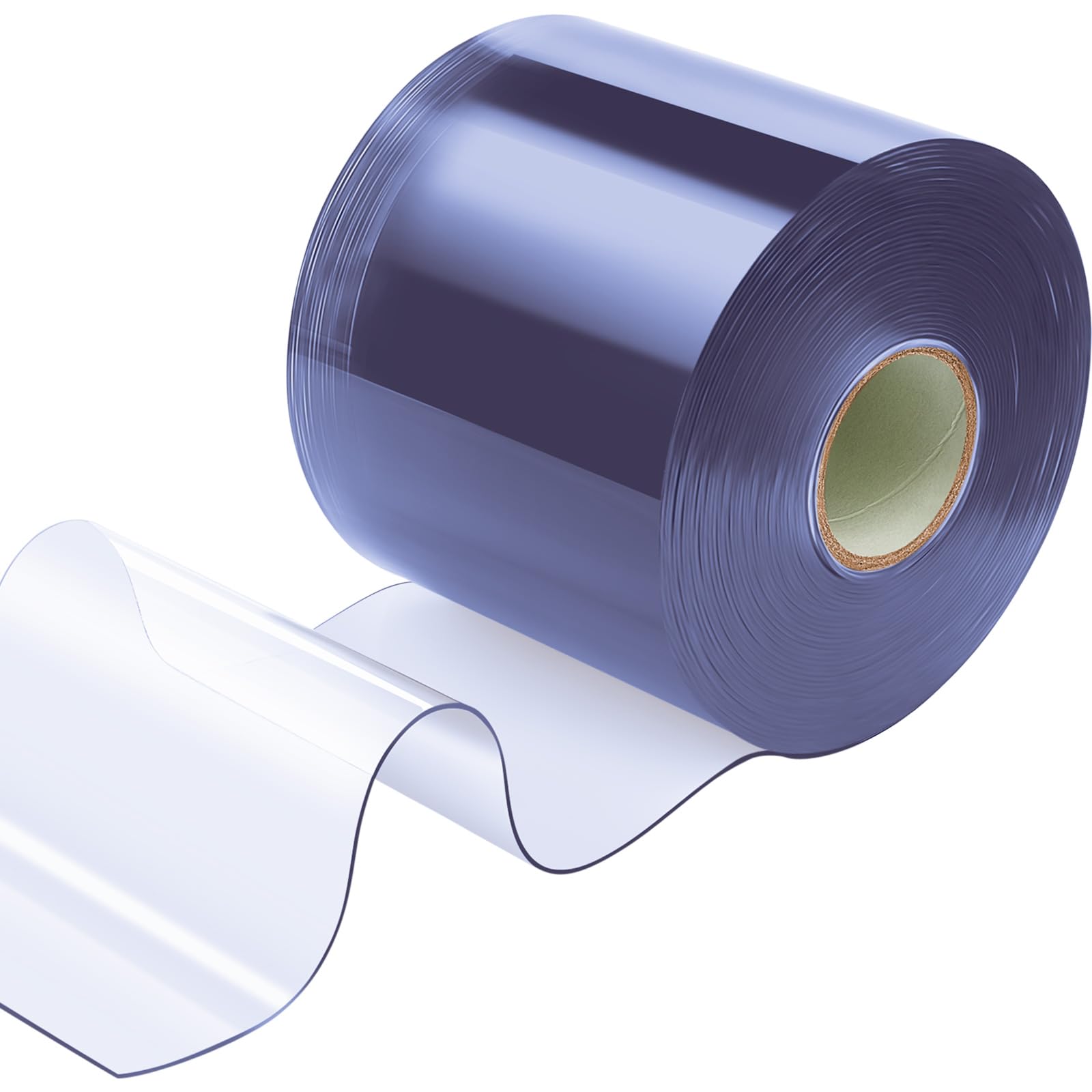 Moukeren Plastic Curtain Strips, 75 ft x 8 in Clear PVC Strip Curtain Roll, Heavy Duty Plastic Insulated Freezer Door Strips for Commercial, Walk-in