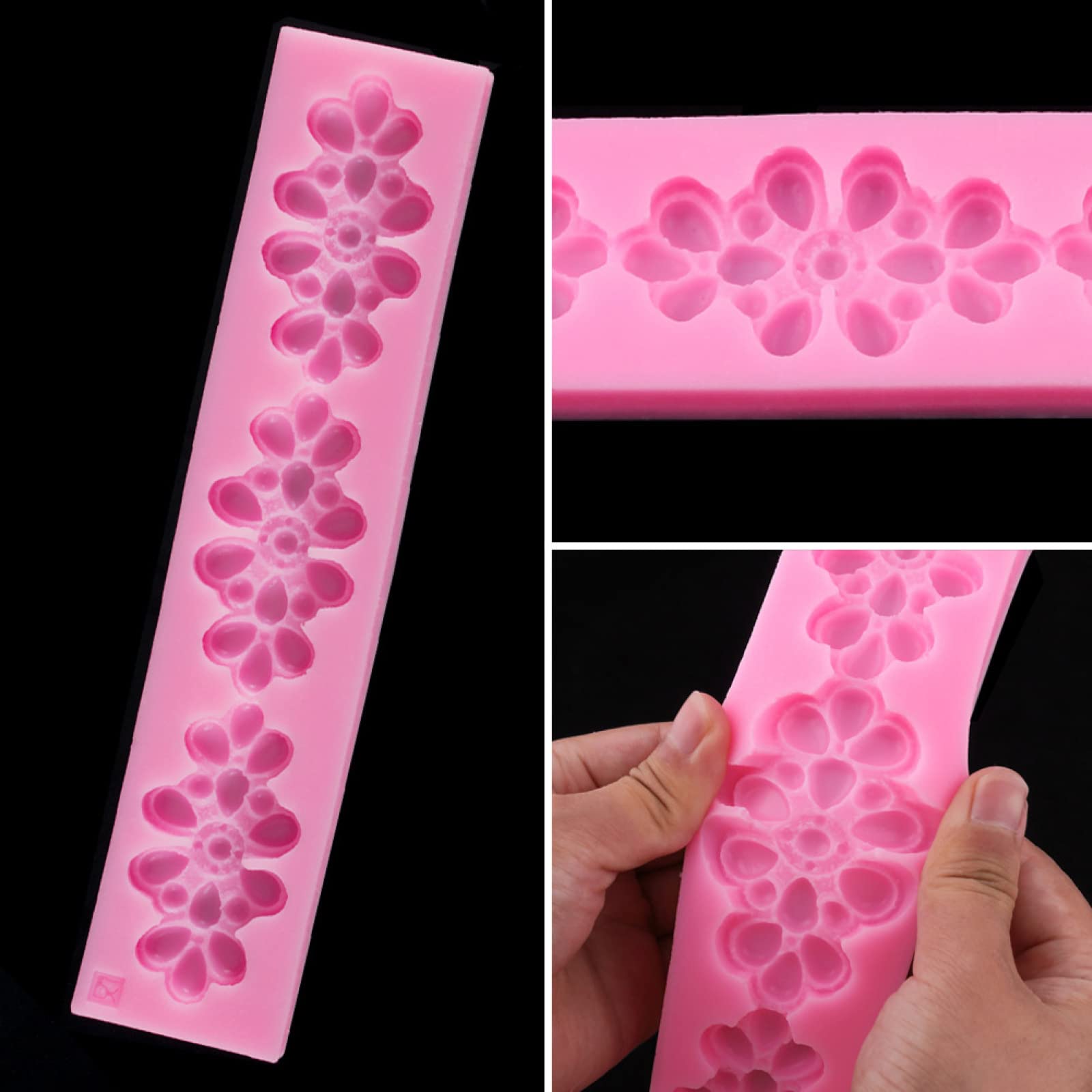 Stampo In Silicone Per Decorazione Torte - 2 Pezzi Con Motivo Pizzo, Per Cioccolato, Pasta Di Zucchero E Resina - Foto 12