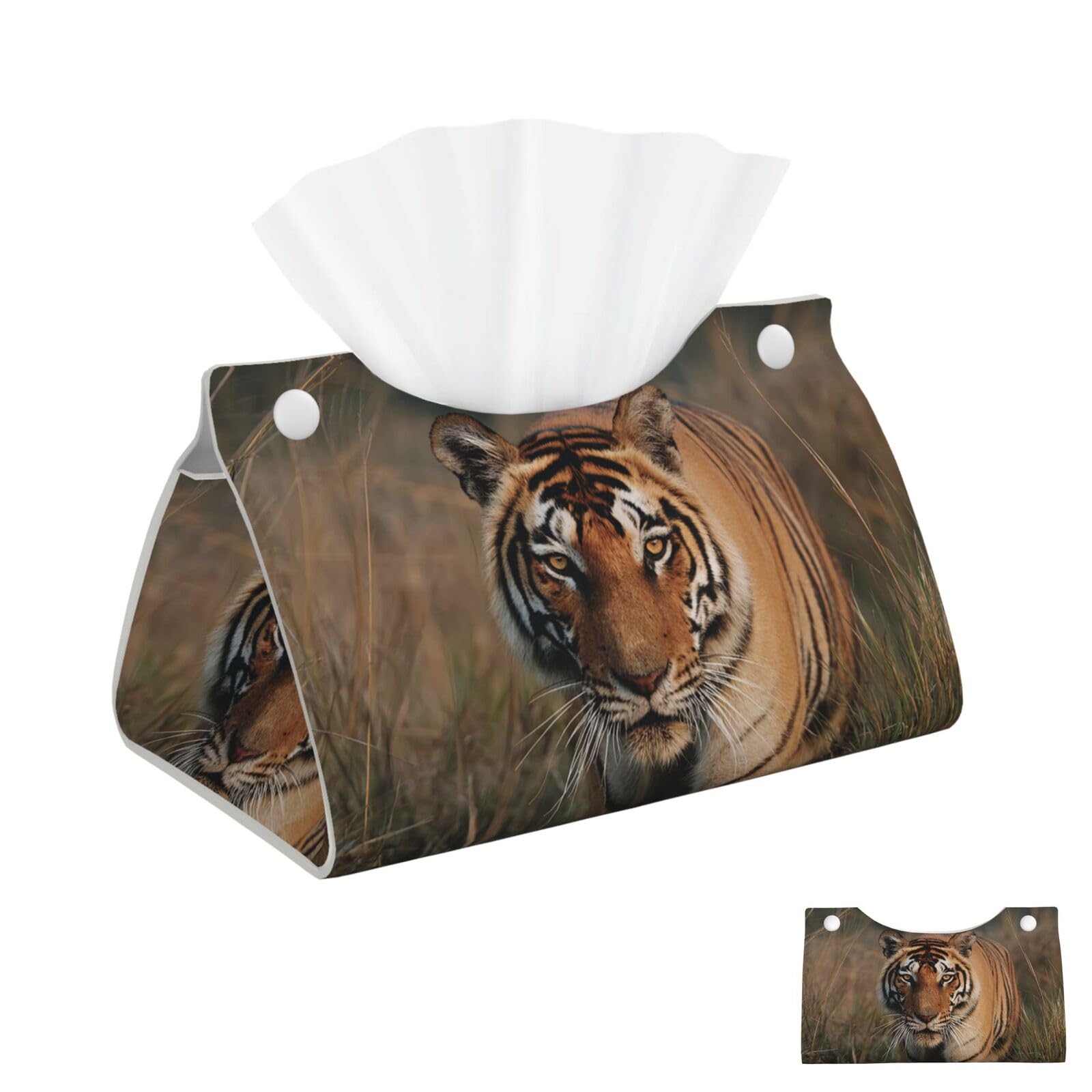 Tiger Walking Tissue Box Cover Square Cube Boxes