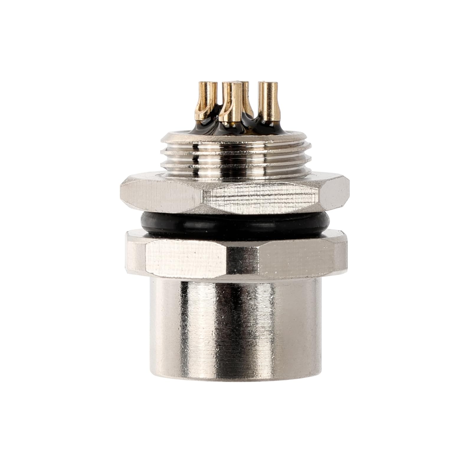 Presa M12 a 5 pin femmina a codice aviazione per montaggio a pannello, 12 mm, connettore circolare industriale, IP67, impermeabile per sensori, PLC e apparecchiature di automazione, 10 pezzi