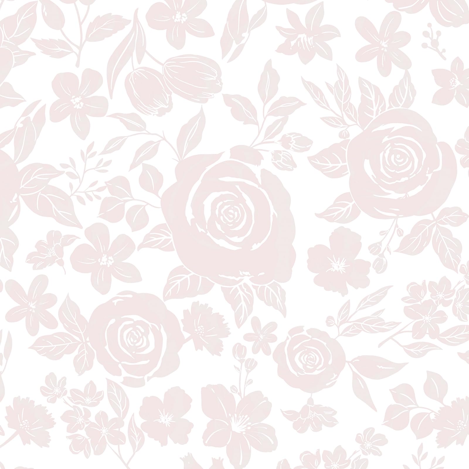 CiCiwind Self Adhesive Wallpaper White Pink Floral Contact Paper 17.32''×118.11'' Peel and Stick Wallpaper Flower Stick on Wallpaper Waterproof Vinyl Wrap for Wall Furniture Kitchen Worktop