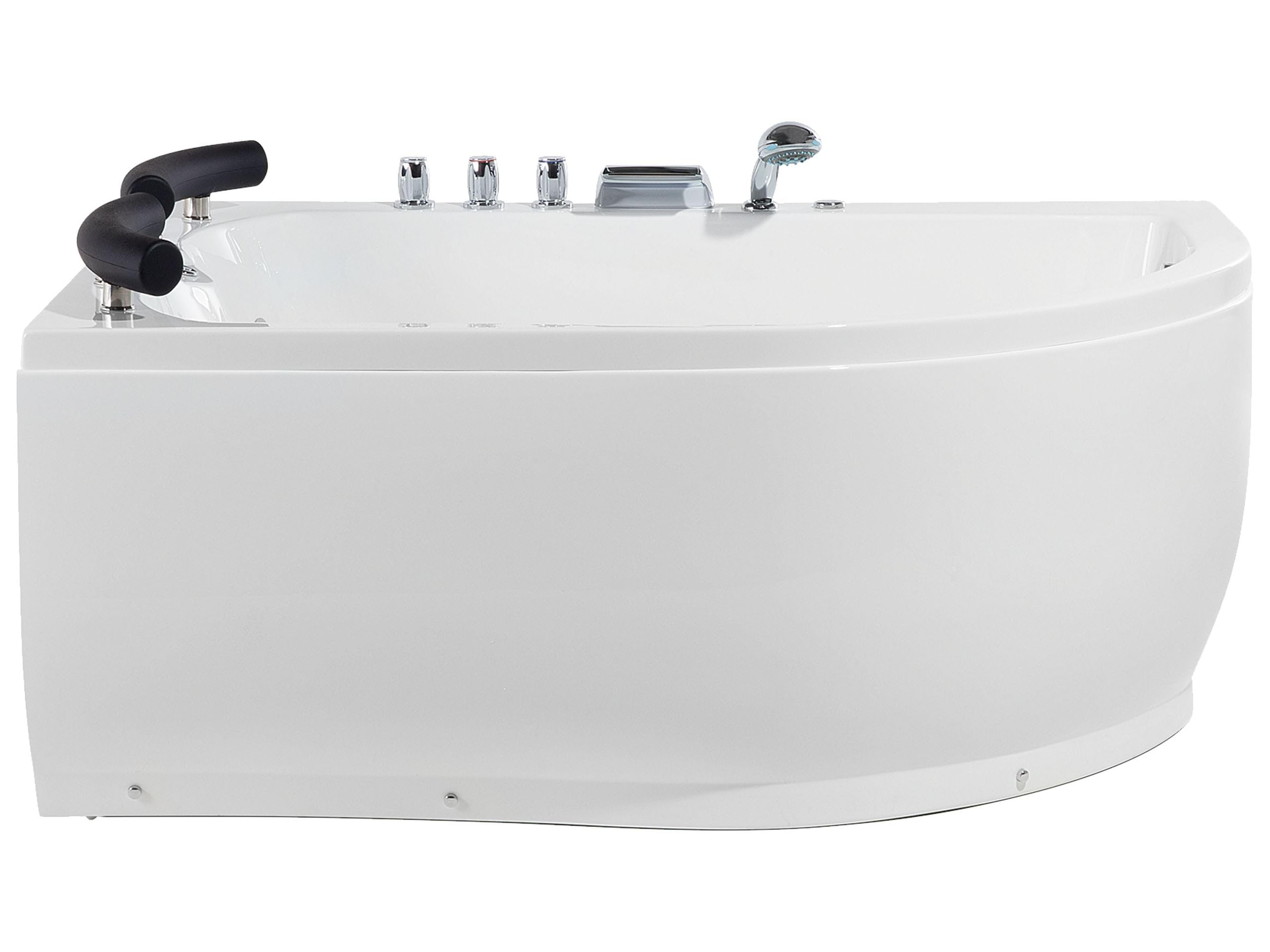 Bañera de hidromasaje de acrílico sanitario blanco con LED derecha doble 158 x 113 cm diseño moderno Paradiso