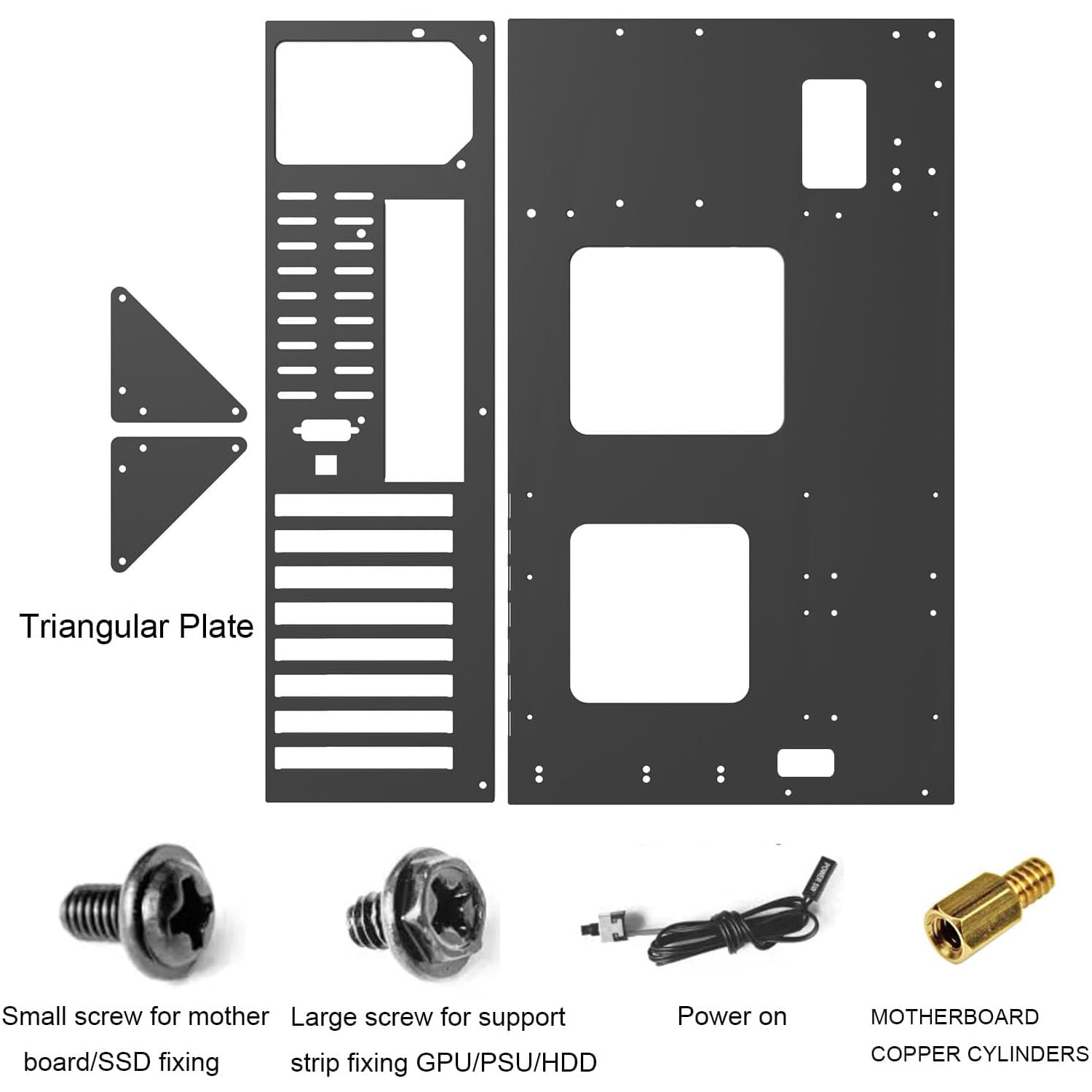 Funda para computadora de juegos, ATX con chasis abierto para placas base ATX/M-ATX/ITX, diseño de disipación de calor corporal amplia, banco de pruebas, torre media ATX, funda matx, funda itx, banco