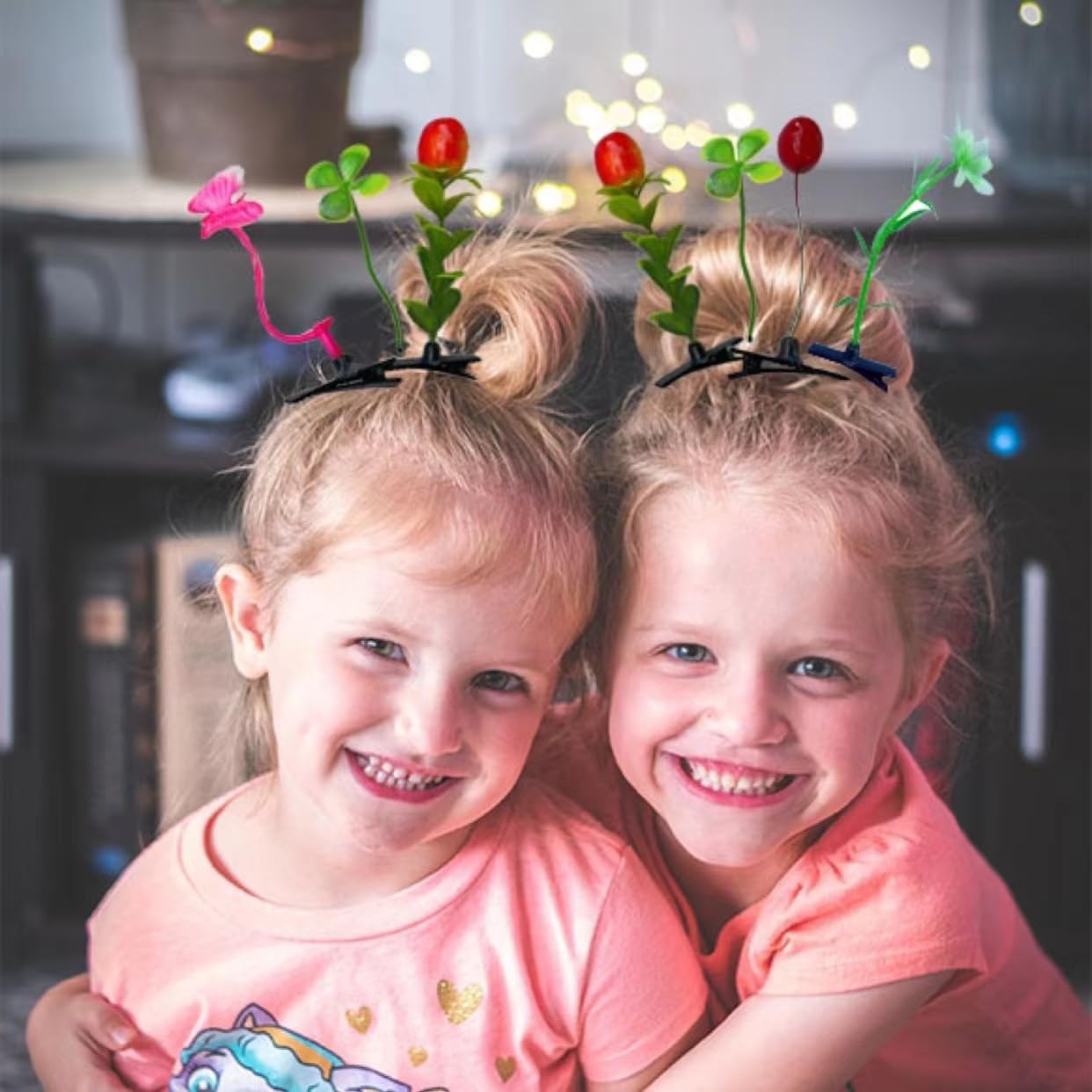 100 horquillas para el pelo de brotes de frijol, horquillas de estilo mixto, horquillas de brotes de flores, mariposas, hierba, hongos, accesorios para el cabello, accesorios para el cabello para