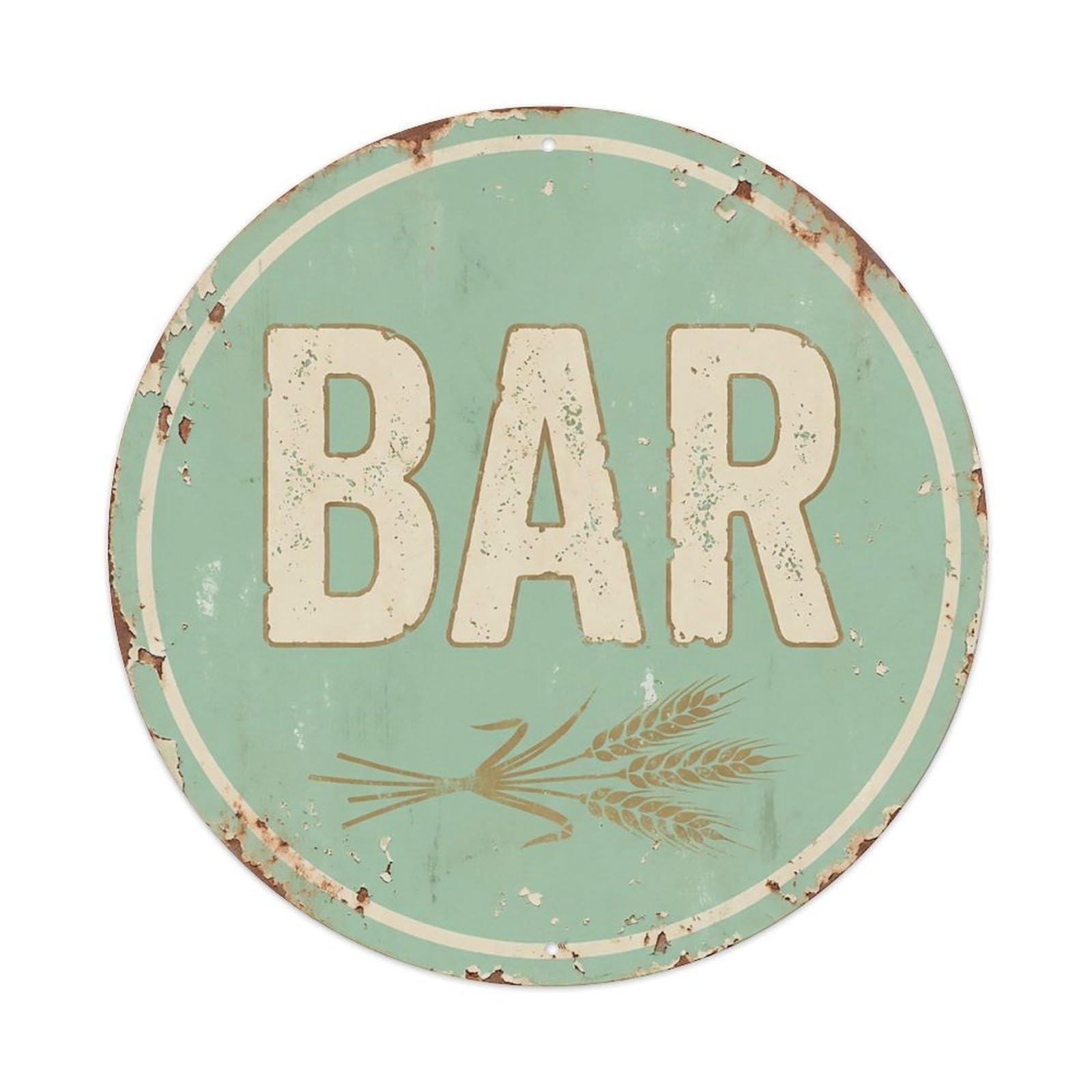 Vintage Beer BAR Seafoam Green Retro for Pub Metal Tin Sign