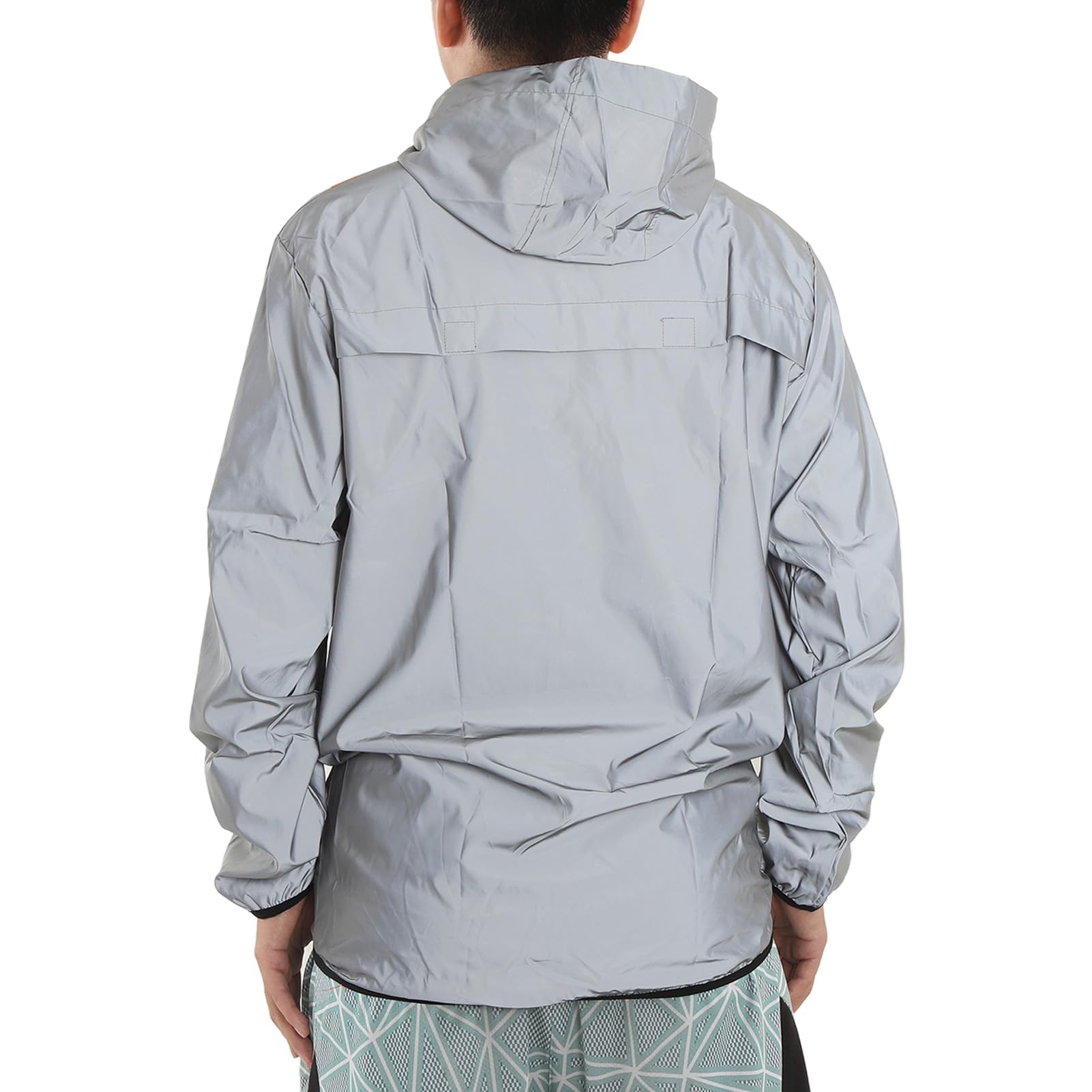Alomejor Chaqueta de Ciclismo, Chaqueta Cortavientos de Poliéster con Rayas Reflectantes, Bolsillos con Cremallera, para Deportes Al Aire, Ciclismo, Correr, Senderismo (2XL)