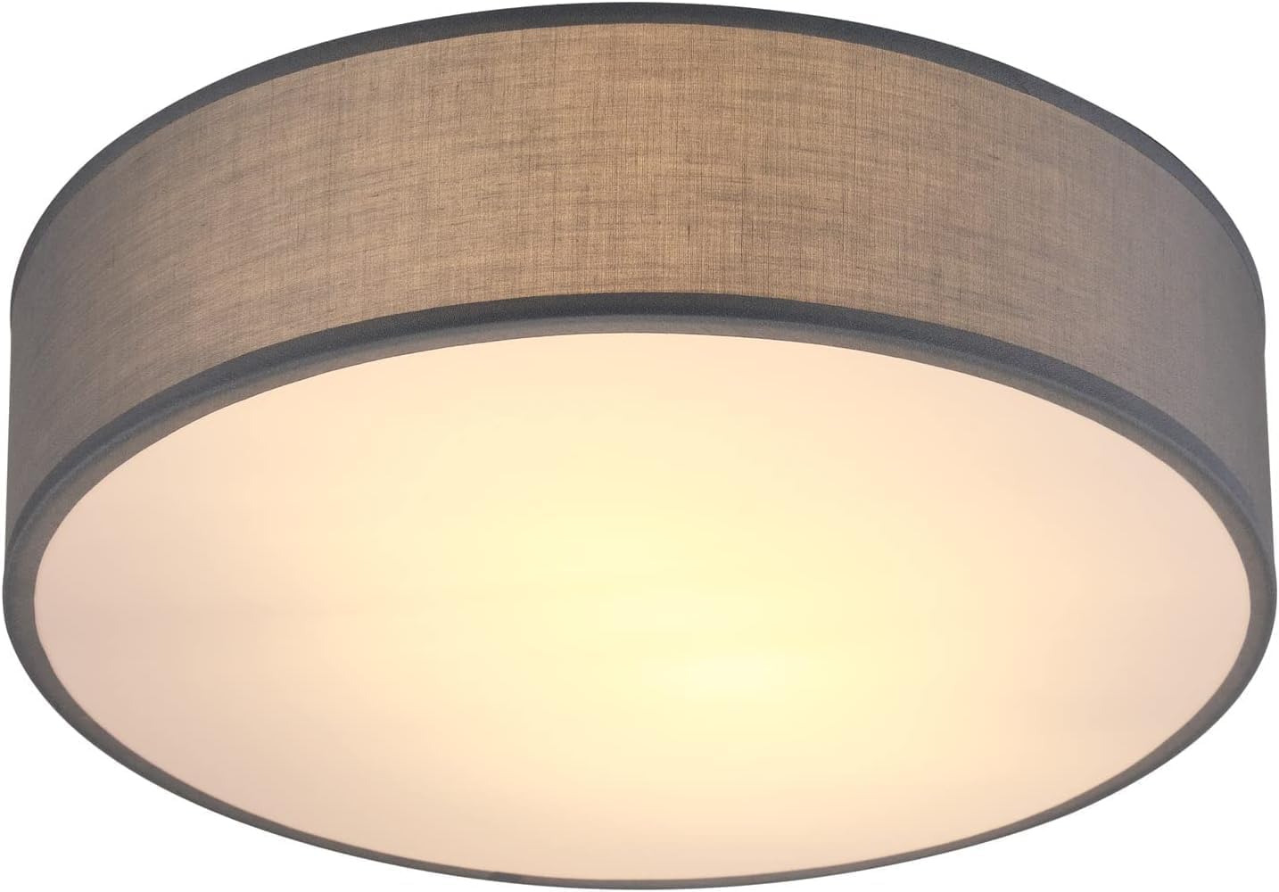 Monzana Grey Monzana® Flush Ceiling Light, Fabric 30Cm For 1X E27 Bulb Socket For Led Bulbs Max. 40W, Suitable For Living Room, Kitchen, Bedroom, Home Office, Hallways, Kids Room Ceiling Flush Light