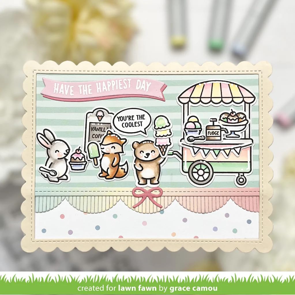 Lawn Fawn - Treat Cart - Stamps, Dies, Coloring Stencils & Pocket