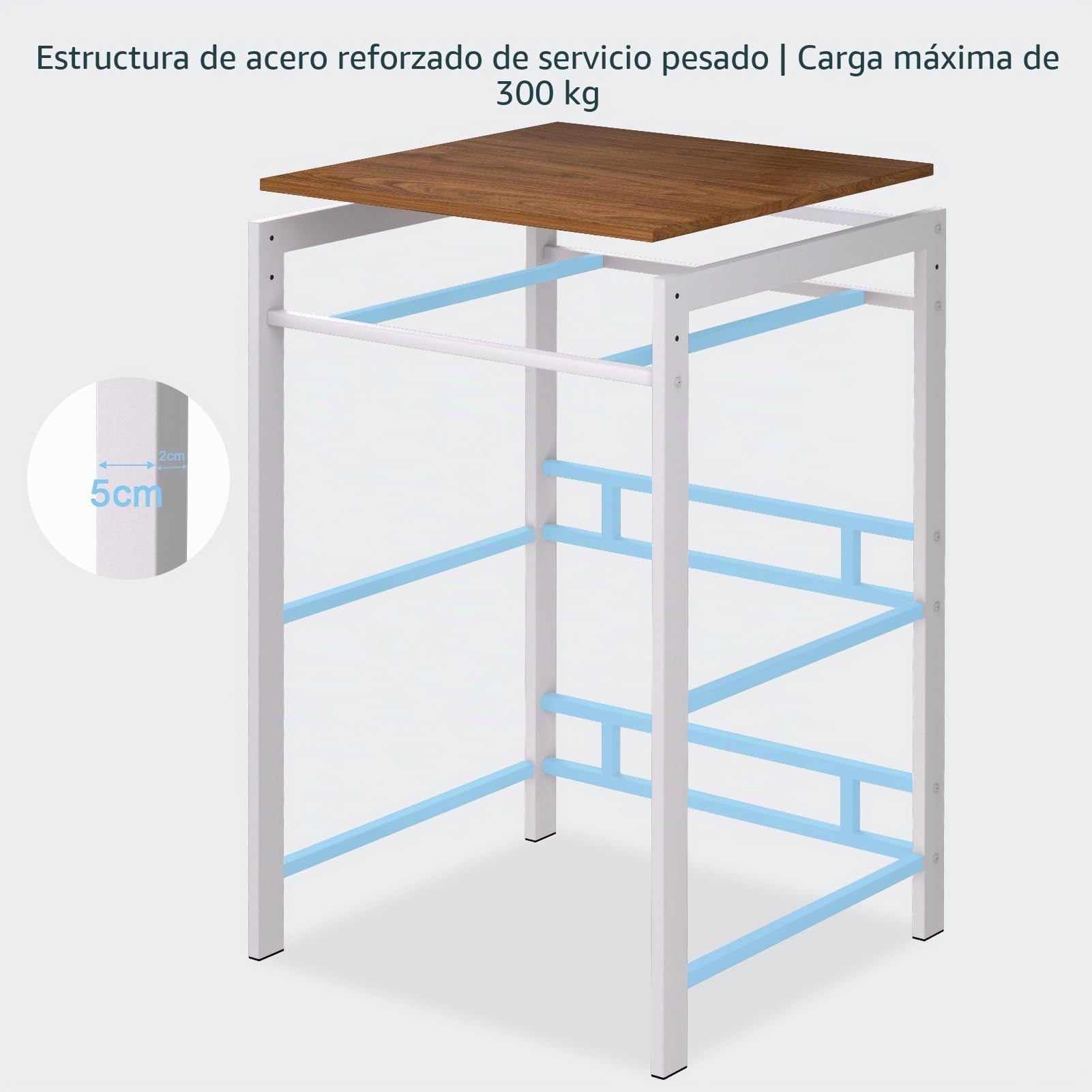 Torre Lavadora Secadora, Kit de Apilado, Estanteria Lavadora, Mueble para Secadora, Soporte, Ajustable en Altura de 3 Niveles, 300 Kg de Carga Blanco