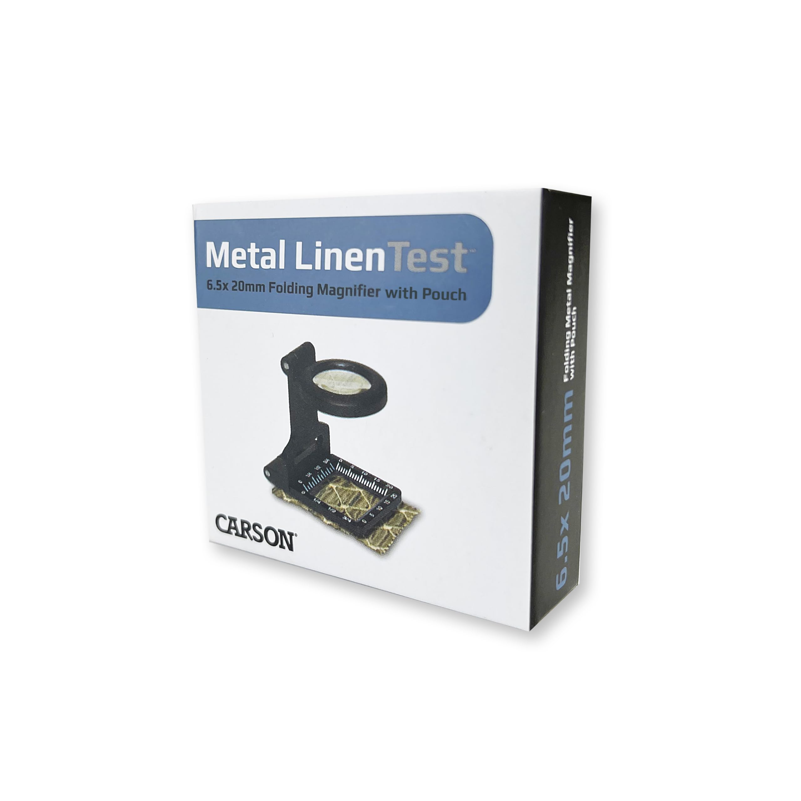 Carson LT-60 6,5 x 20 LinenTest metalowa składana lupa lupa