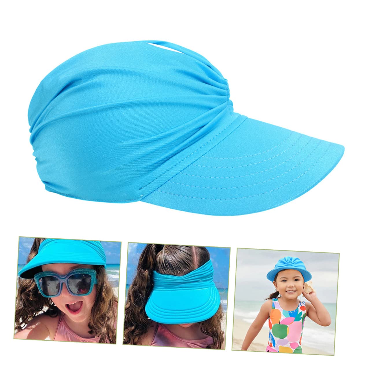 KOMBIUDA 4pezzi Cappello Sole Estivo per Ragazzo Ragazza con Visiera Larga Cappello da Spiaggia e Traspirante Protezione UV per attività all Aperto Adatto Viaggi e Vacanze Lago Taglia Anni