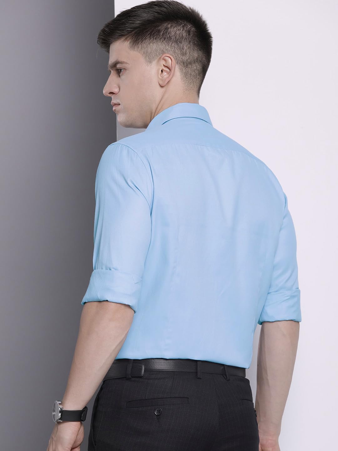 CB-COLEBROOK Camicia da uomo tinta unita a maniche lunghe resistente alle pieghe regular fit cotone chic tinta unita camicie formali per gli uomini