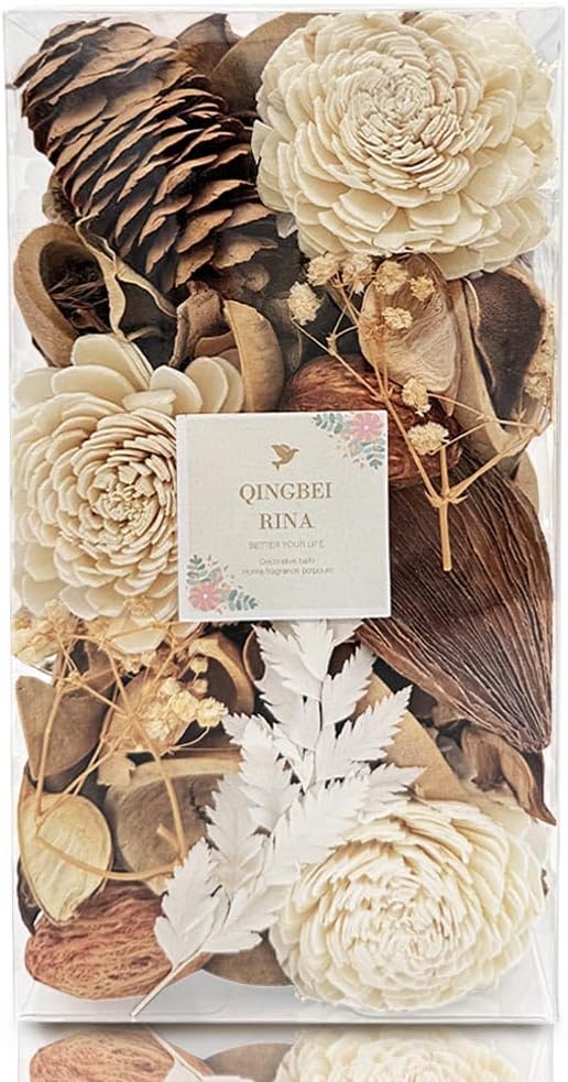 Spring Potpourri Bags, Mangnolia Scented Potpourri Bowl Filler,White Decorative Dried Flowers,Home Fragrance Sachet,Vase Fillers,Bathroom Decor(10oz)