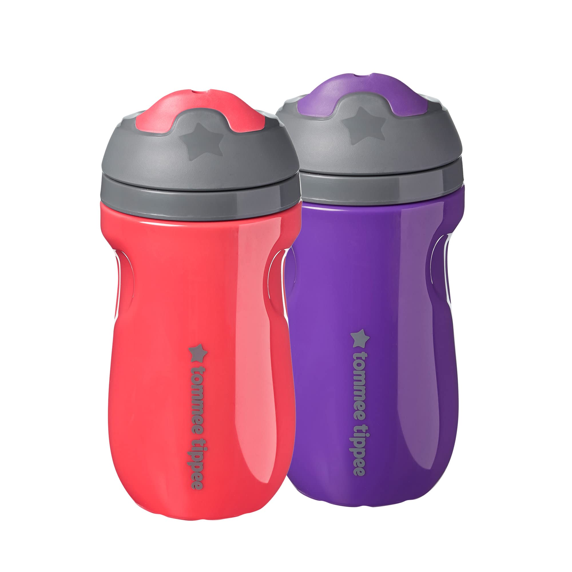 Tommee Tippee Insulated Sippee Water Bottle for Toddlers, Spill-Proof, 260ml, 12m+, Pack of 2, Green and Teal