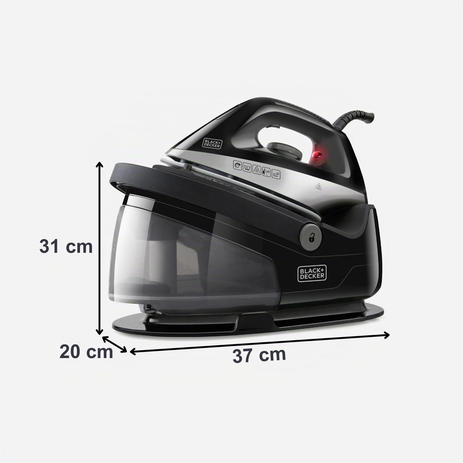 BLACK+DECKER Dampfgenerator BXSS2200E – 2200 Watt – 1,4 l Fassungsvermögen – Keramiksohle