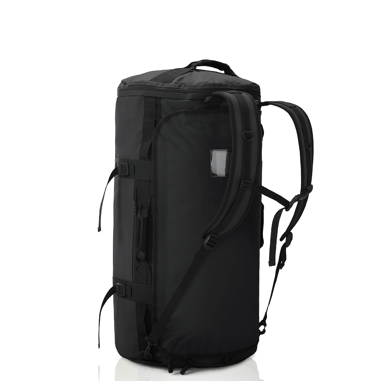 Haimont Heavy Duty Duffle Backpack for Men, Convertible 60L Travel Duffel Bag Backpack with Shoes Compartment, Weekender Bags for Sports Gym, Water-resistant, Black