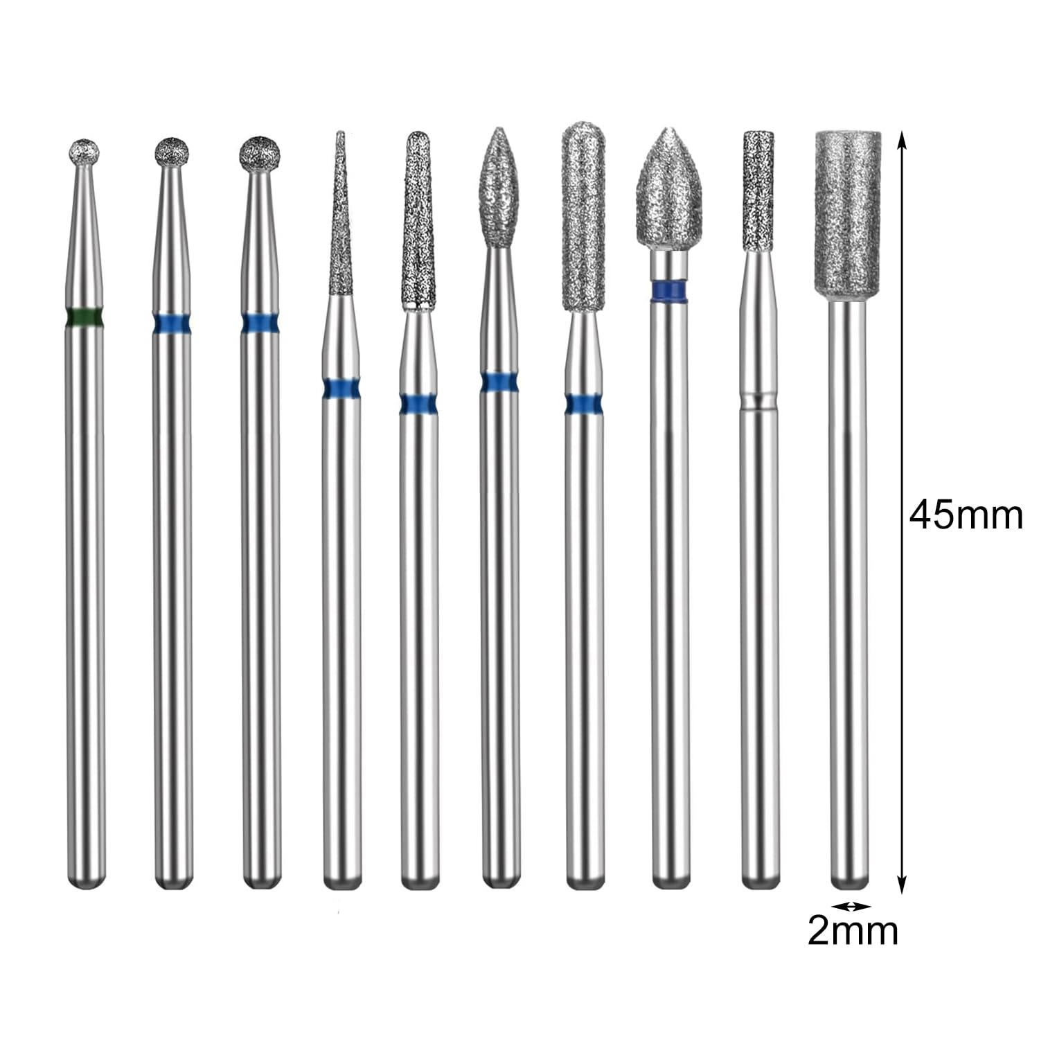 GeekerChip Broca Manicura,10 Piezas Fresas para Torno Manicura,Profesional Brocas para Uñas,Accesorio de Manicura para Quitar Gel,Acrílico,Cutícula