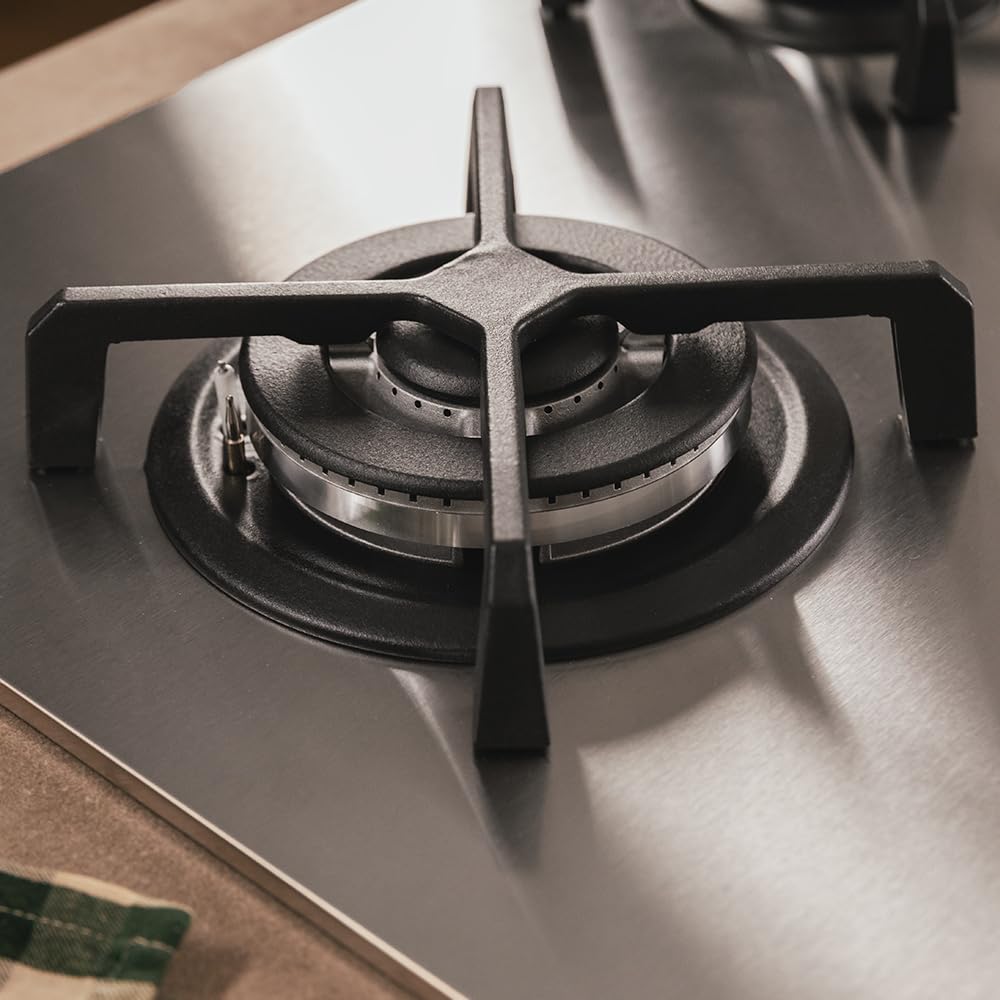 Cecotec Bolero Squad G 3400S Stainless Steel 3 Burner Gas Hob 6.2kW, Cast Iron Grills, WOK Triple Crown Burner, Electronic Ignition, Valve Safety, Gas Accessory - 5