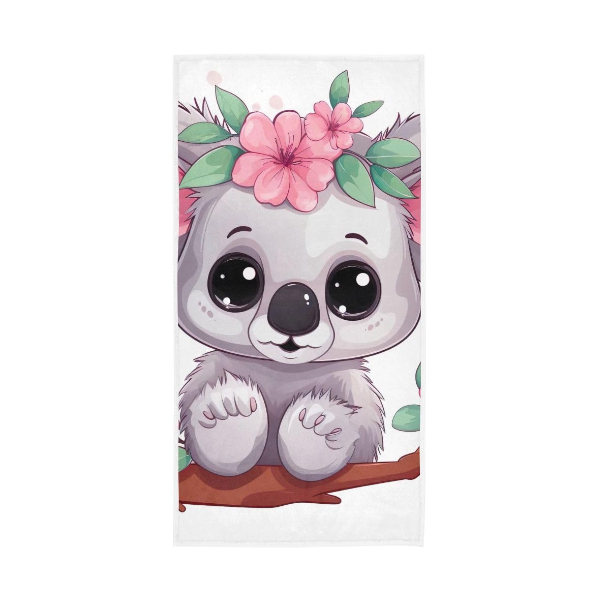 LSRCPD Cute Cartoon Koala with Flowers Hand Towels, Hand Towels for Bathroom Clearance 15 x 30 Inches