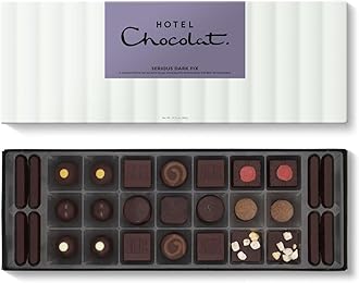 Hotel Chocolat Serious Dark Fix Sleekster - 29 High-Cacao Dark Chocolates, 305g - Suitable for Vegetarians - Chocolate Gifts For Birthday, Thank You, Congratulations, Anniversary