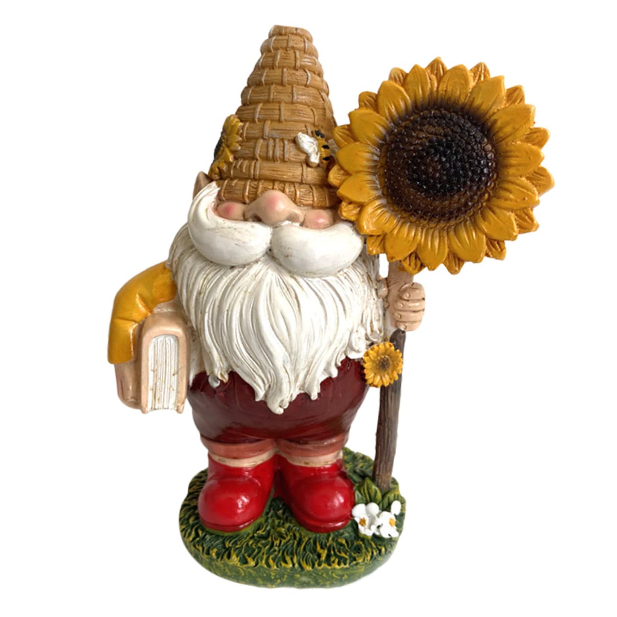 Sunflower Gnome Statue Large Garden Gnome Bee Festival Decor Outdoor Ornament Home Decor