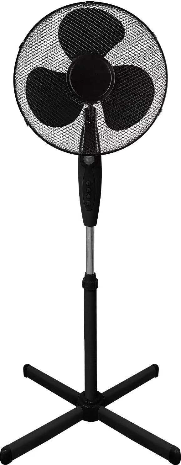REQUISITE NEEDS - 16" Electric Oscillating Floor Standing Tall Pedestal Air Cooling Fan – Multi-Speed Setting - Great for Home and Office - (Black)