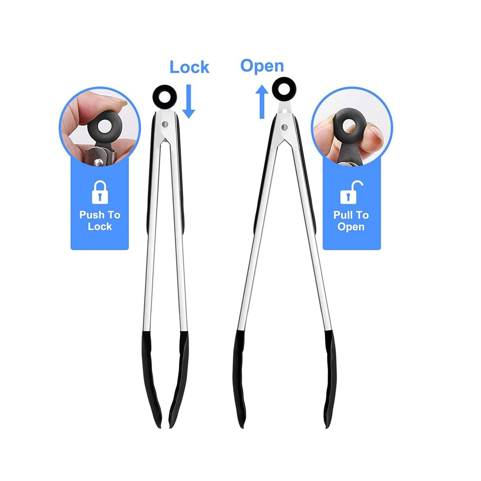 MRKU Clip per Sacchetti per Alimenti, pinze in Silicone per Barbecue, grigliate, Insalata, Pane, pinze da Cucina antiaderenti con Blocco Integrato