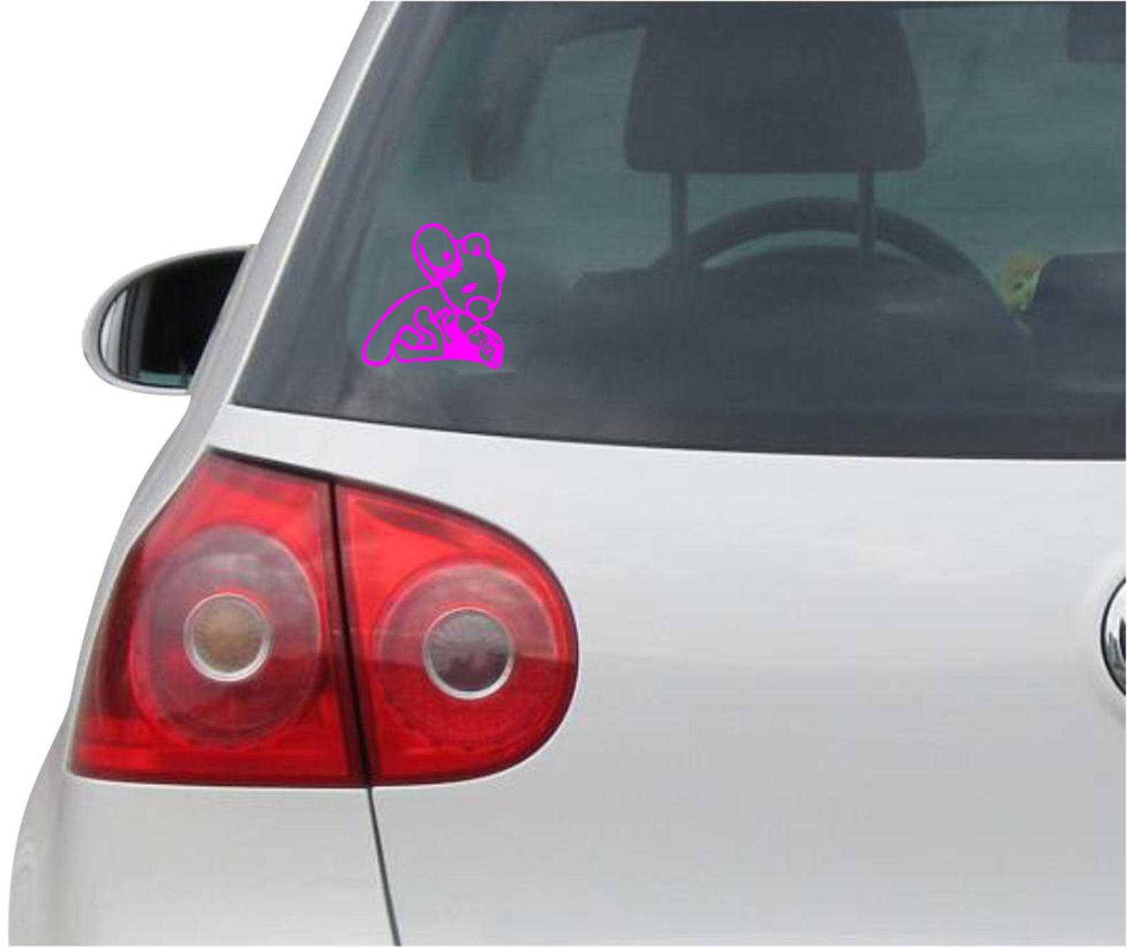 INDIGOS UG Adesivo Auto JDM – Gloomy Bear Punch – Rosa – 88x88 Mm – Taglio Da Pellicola Tedesca - 3