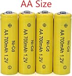 12 Boîtes AA Piles de jardin Ni-cd 1.2V 700mAh Batterie rechargeable pour lampes solaires, éclairage paysage lawn