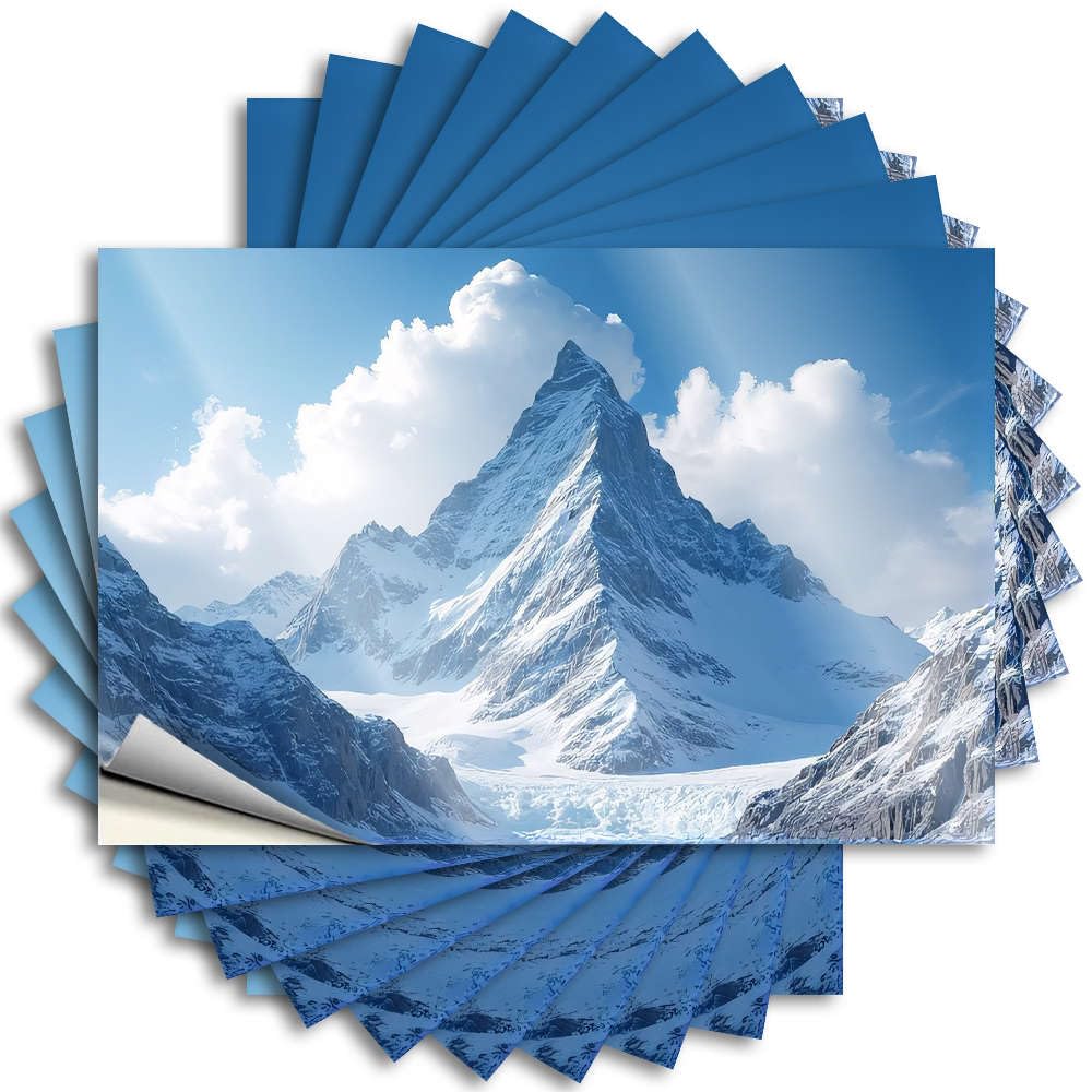 Bumper Bar Accessories and Decor Custom Stickers, Bumper Waterproof A Majestic Snow-Covered Mountain Peak Rises Dramatically Against for Hydro Flask | Funky Vinyl Decals for(12X18CM)