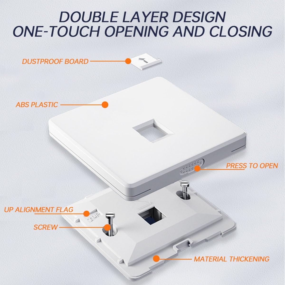 Piastra Presa Ethernet CAT6 Piastra Presa Da Parete Ethernet CAT6 Bianca - Connettore RJ45 Per Rete LAN Accessorio Cablaggio Di Rete - Foto 3