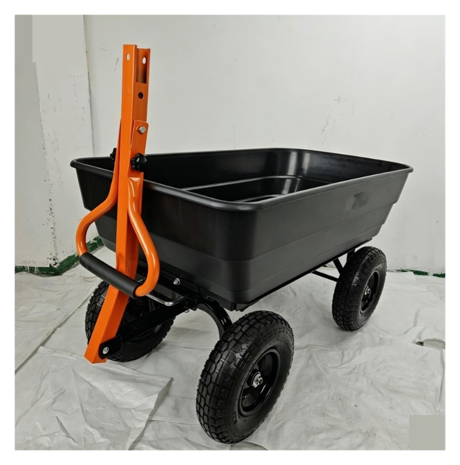 Brouette Robuste à 4 Roues avec système de dégagement Rapide, Chariot à Benne basculante for Jardin extérieur, for fermes de pelouse et de Cour brouette Jardin