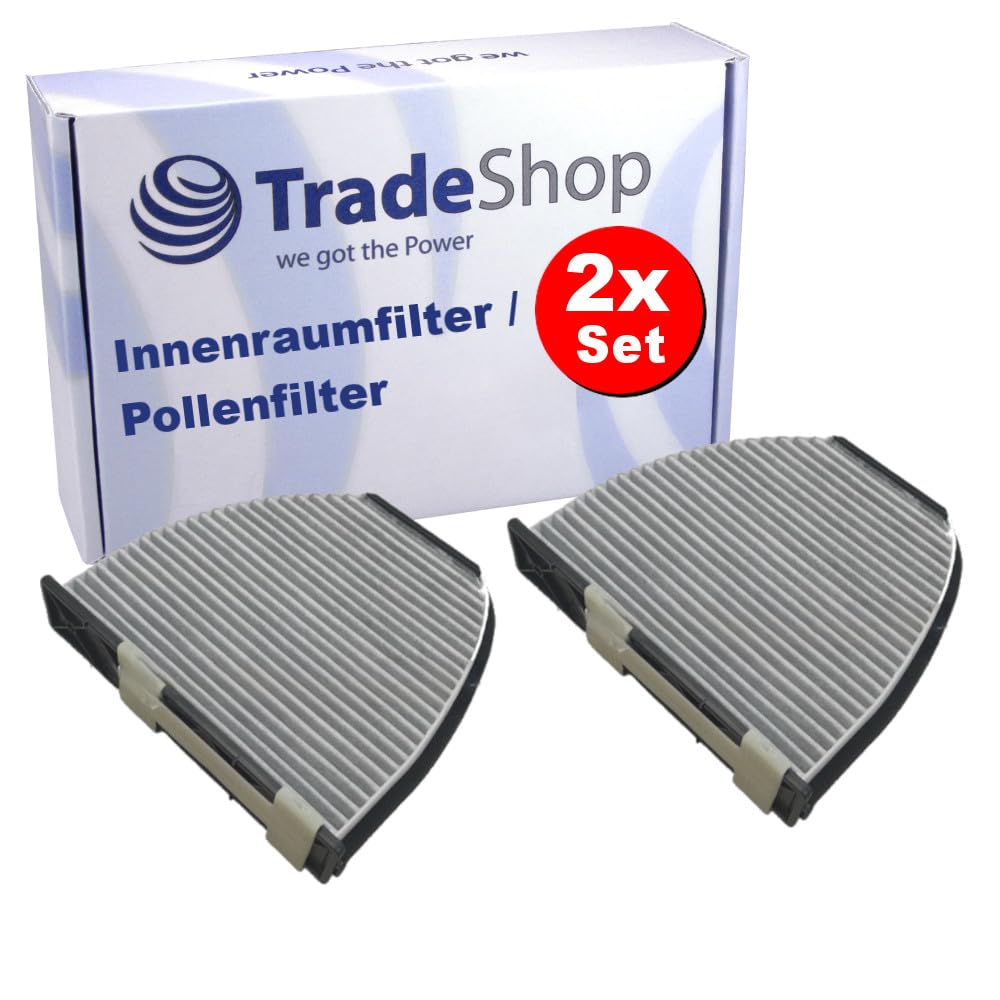2 x Trade-Shop filtr kabinowy z węglem aktywnym kompatybilny z CoopersFiaam PCK8278, ACDelco PUK 1189 E, Alco Filter MS-6353C MS-6363C, Baldwind 152059