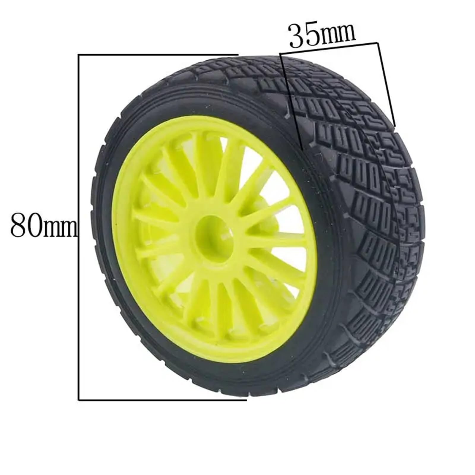 RC Roues et pneus Compatible avec HPI pour WR8 pour Flux pour Rally 3.0 110697 94177 4 Pièces Jantes De Roue 2,2 Pouces Moyeu Et Pneus 80 Mm Pneu 1/10 Pièce De Voiture RC(Yellow)
