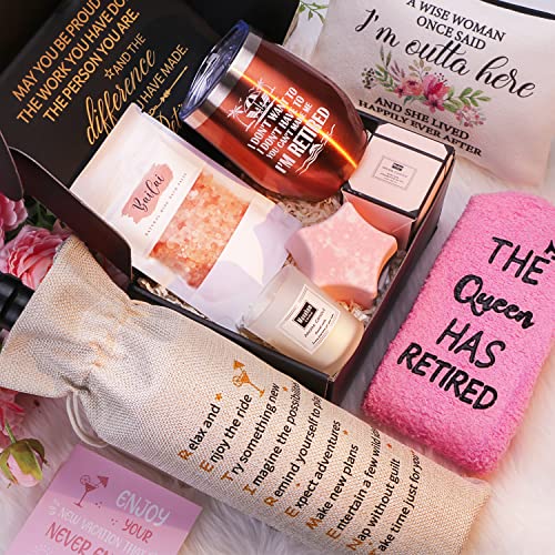 Retirement Gifts For Women 2023, Happy Retirement Gifts For Teacher, Coworker,Nurse,Boss,Mom,Grandma,Friend, Best Female Retirement Gift Ideas Funny Retired Gifts Basket W/Tumbler Retirement Presents #TOP1
