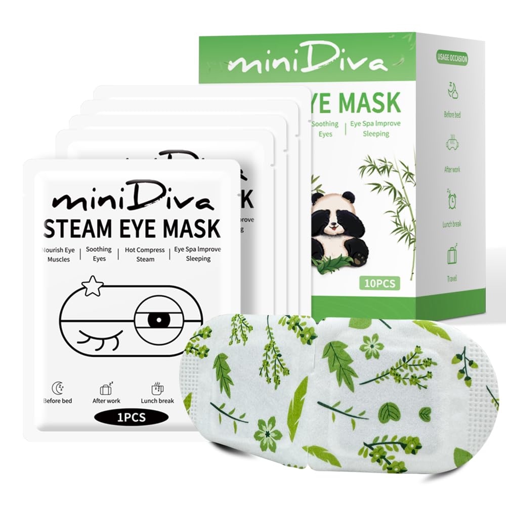 Minidiva Steam Eye Mask for Dry Eyes 30Pcs Self Heating Spa Warm Eye Mask Relax Sleep Mask