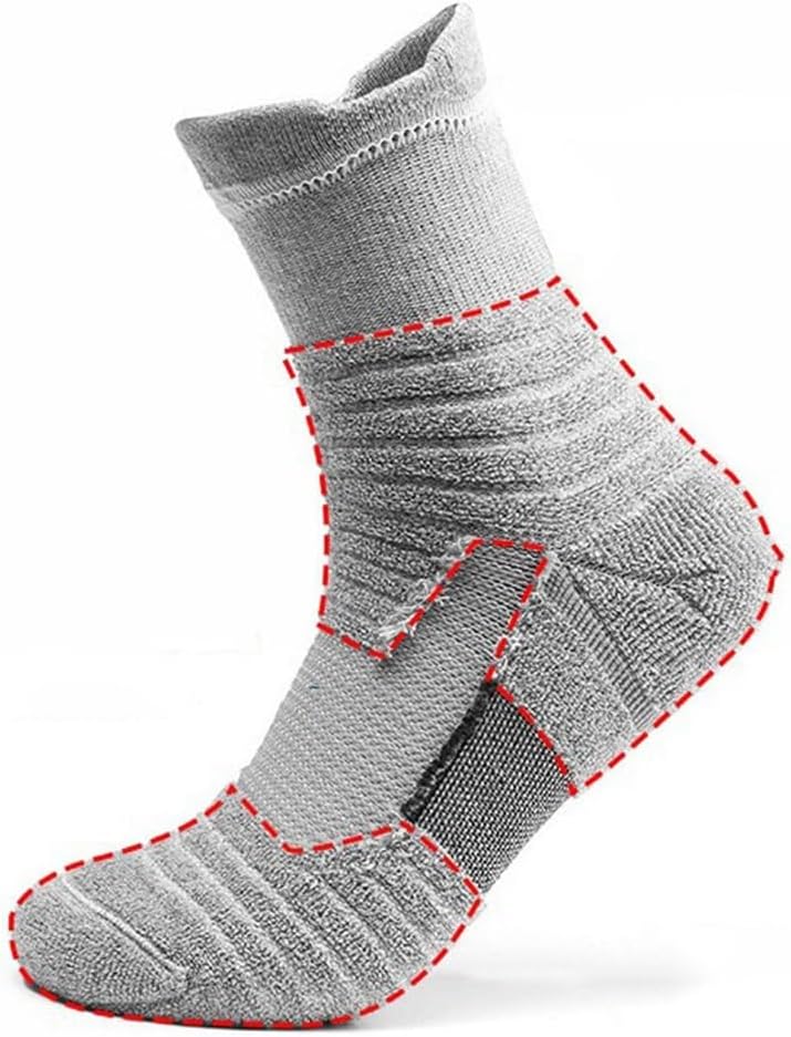 Basketball Socks, Men's Thick Towel Bottom, Medium Length, Sweat Absorbing Running, Outdoor Sports