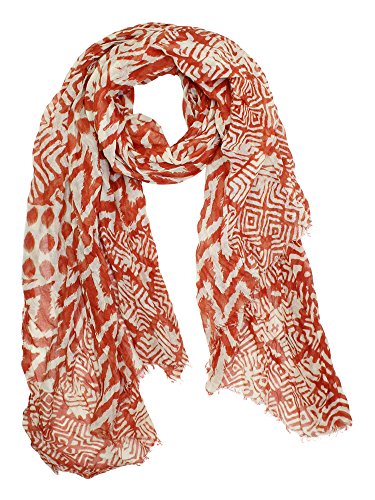 Tribal Chevron Print Crinkled Scarf Shawl