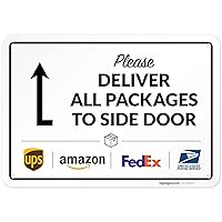 Vista 26 de Letrero de entrega del paquete, instrucciones de entrega (idioma español no garantizado), 10 x 7 pulgadas, aluminio 040 sin óxido, resistente a
