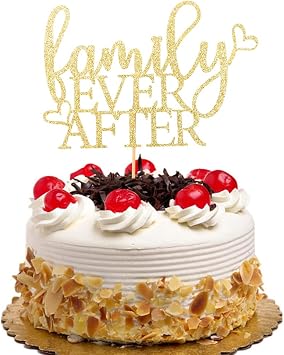 Family Ever After Cake Topper, Happy Adoption Day Party Supplies, The Day I Got You Party Decoration, Family for Ever Party Decor, Gold Glitter