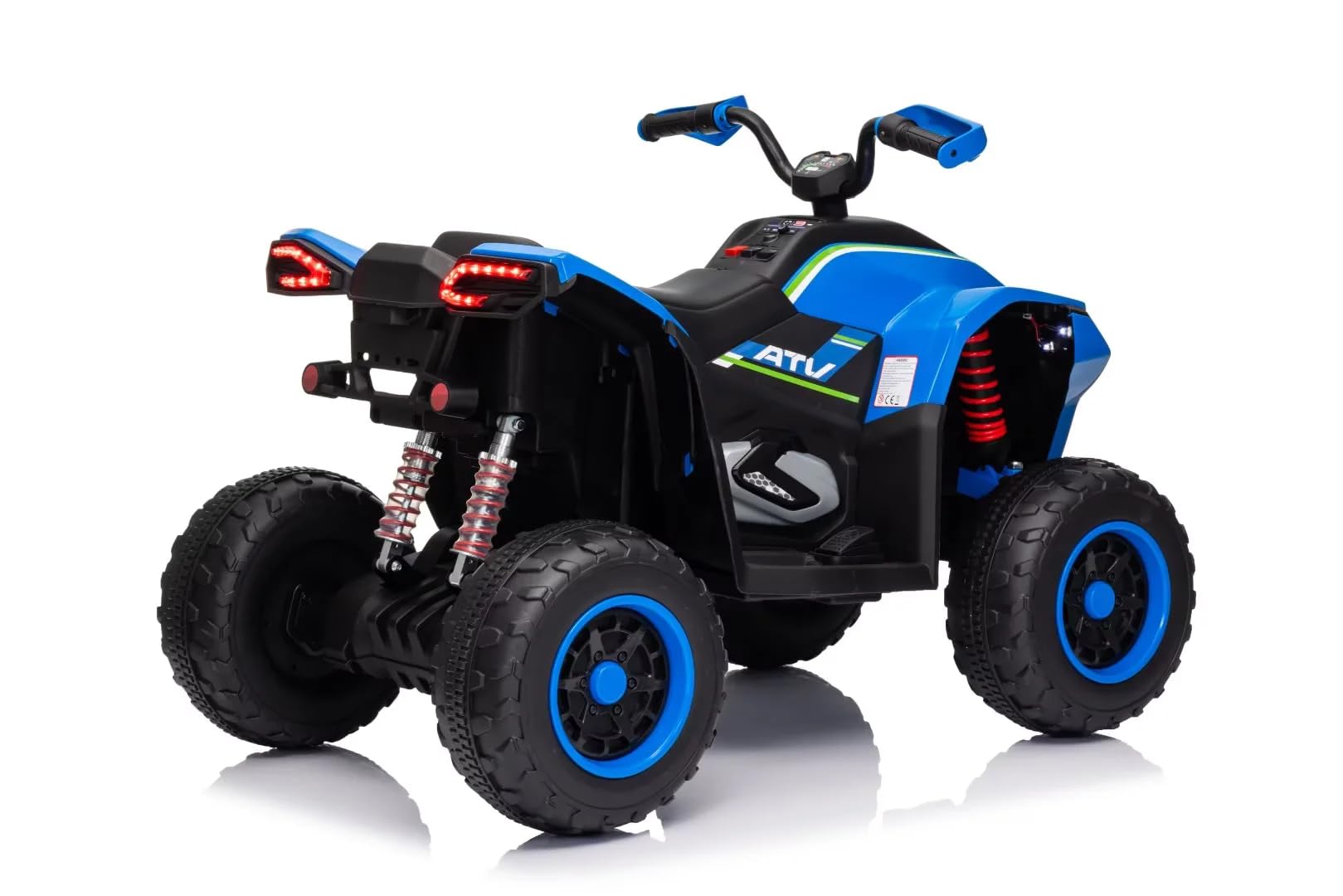 Quad elettrico per bambini 24 V ATAA Vengeance blu moto a batteria per bambini con telecomando luci LED musica e Bluetooth